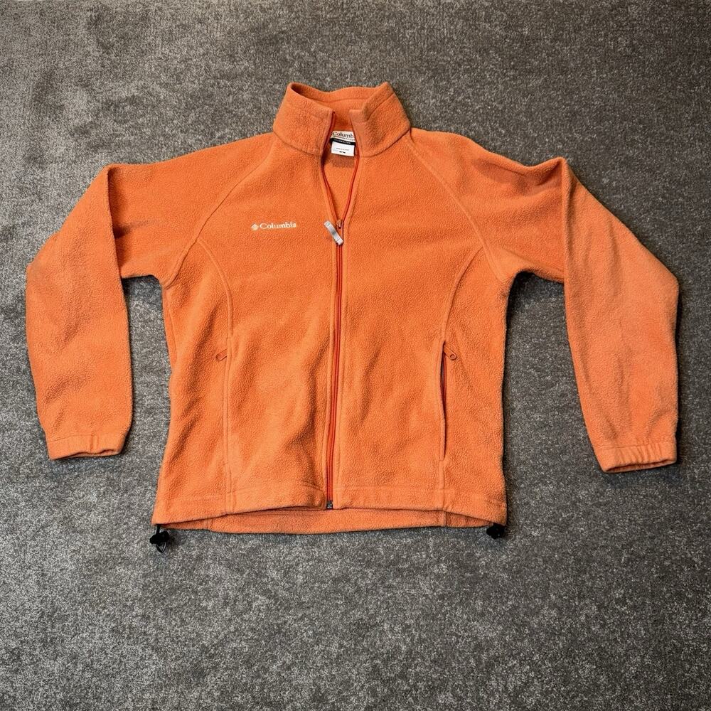 Columbia‎ Women’s Fleece Jacket Size M Peach Orange Full Zip Soft Warm Layer